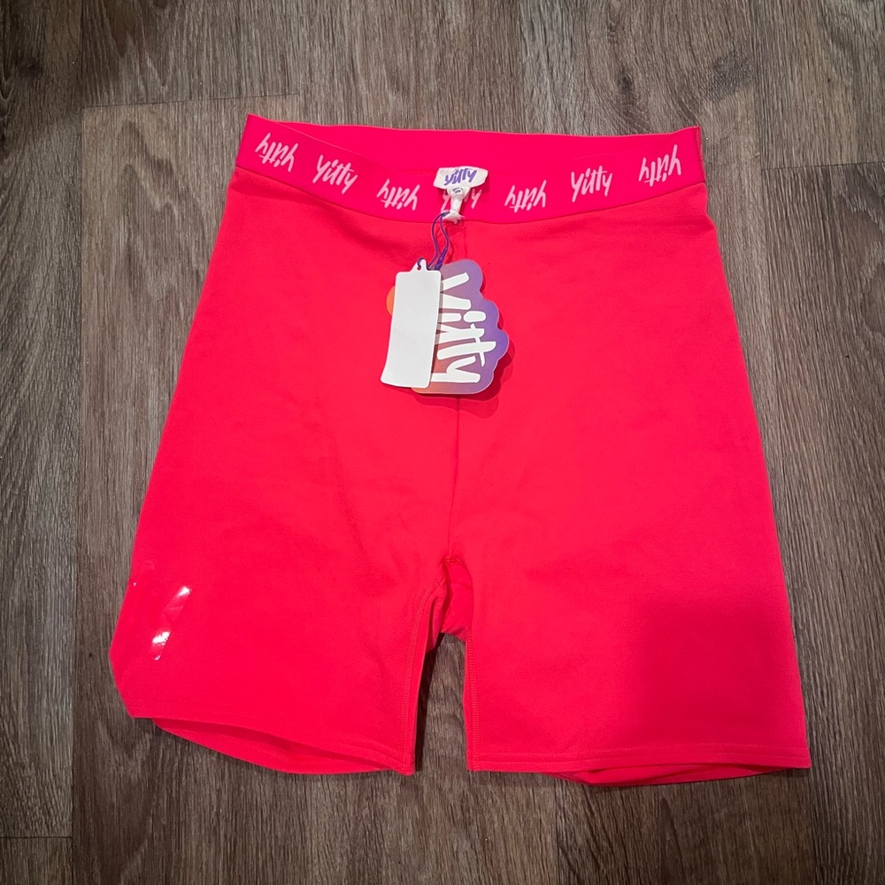 YITTY Pink Compression Shorts Moisture-Wicking Athletic